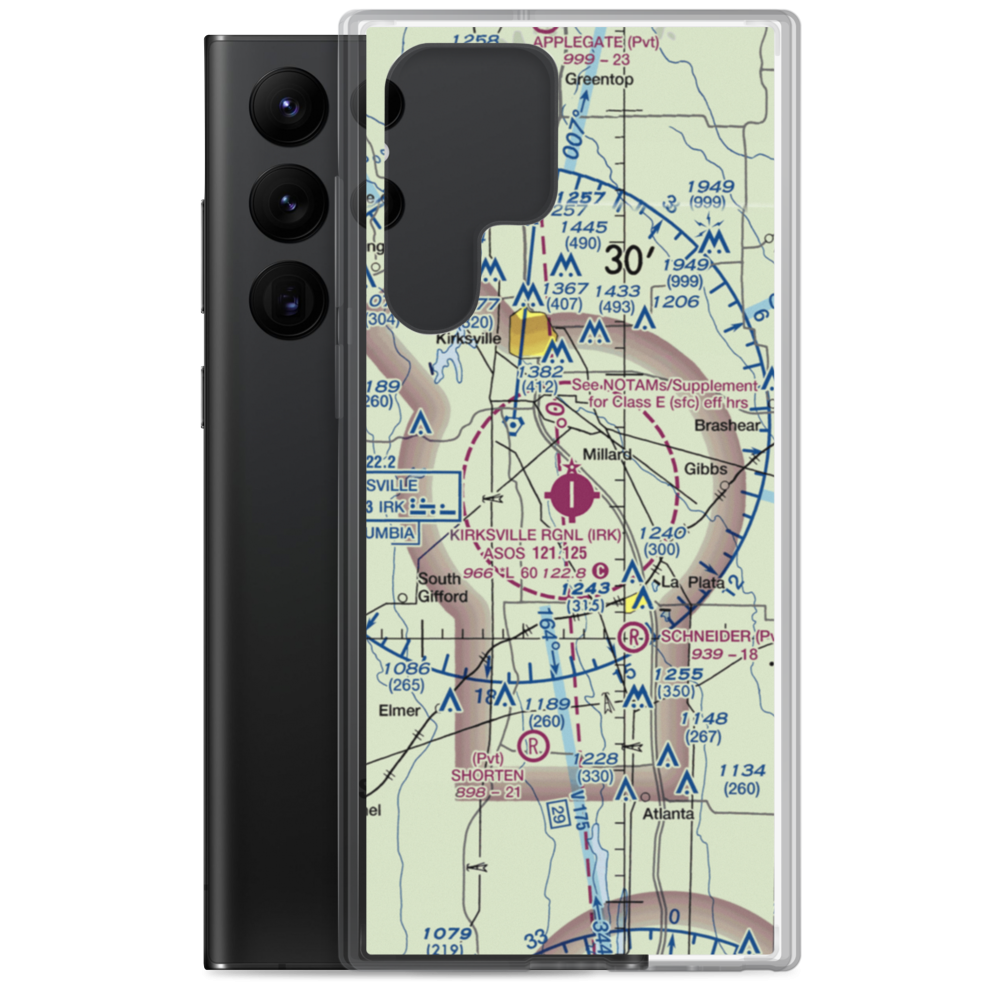 Kirksville Regional Airport (IRK) VFR Sectional Samsung Case Samsung Galaxy S22 Ultra model shown