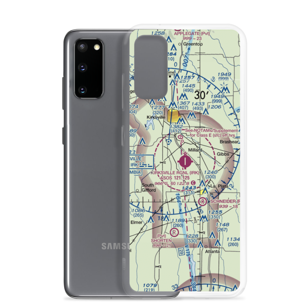 Kirksville Regional Airport (IRK) VFR Sectional Samsung Case Samsung Galaxy S20 model shown
