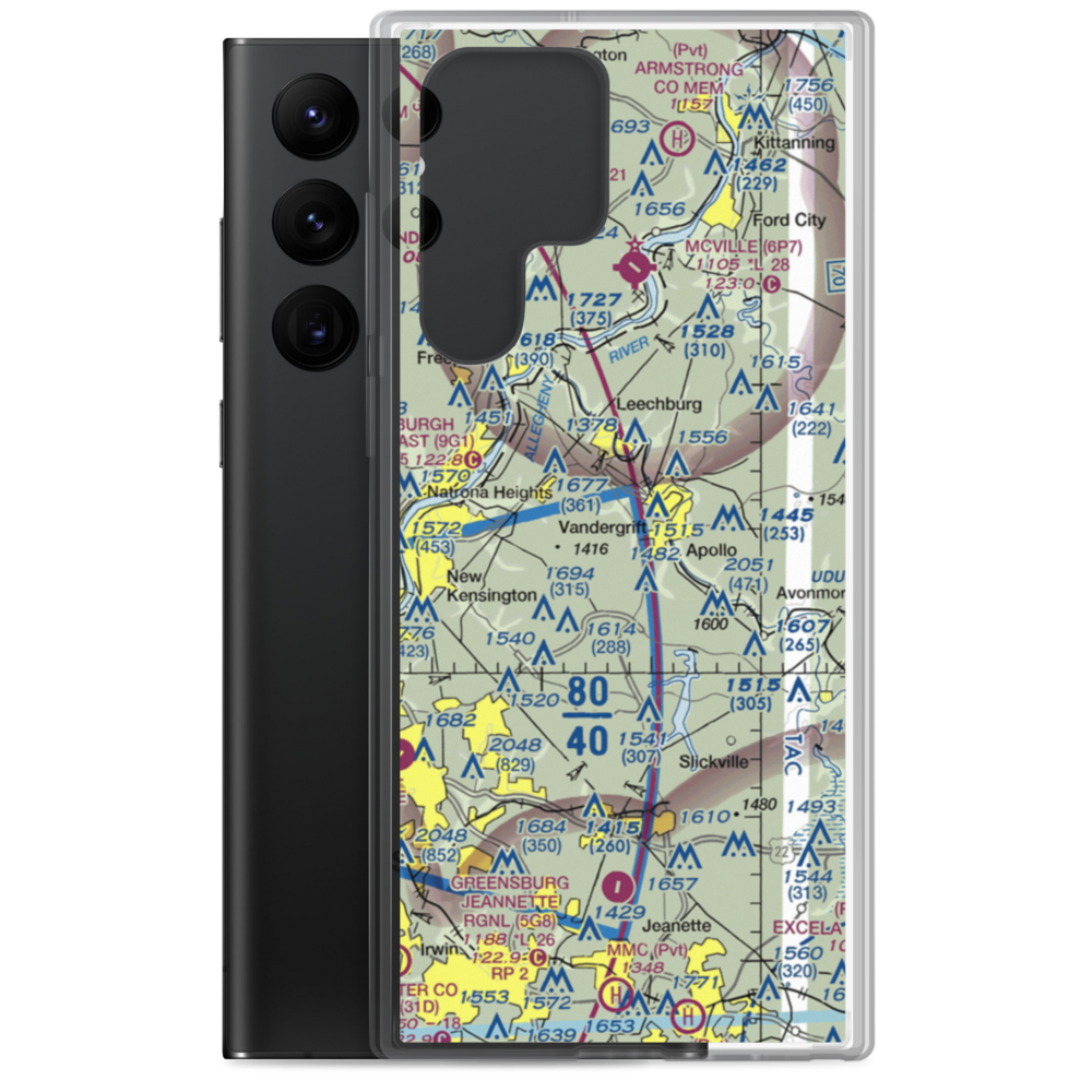 Kiski Airport (85PN) VFR Sectional Samsung Case Samsung Galaxy S22 Ultra model shown