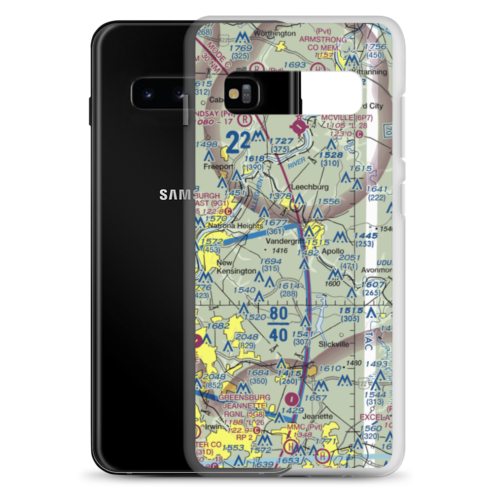 Kiski Airport (85PN) VFR Sectional Samsung Case Samsung Galaxy S10+ model shown