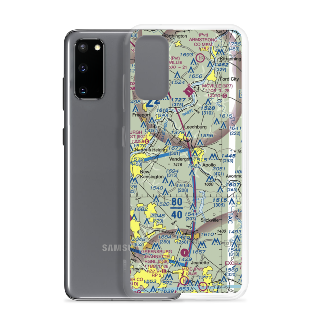 Kiski Airport (85PN) VFR Sectional Samsung Case Samsung Galaxy S20 model shown
