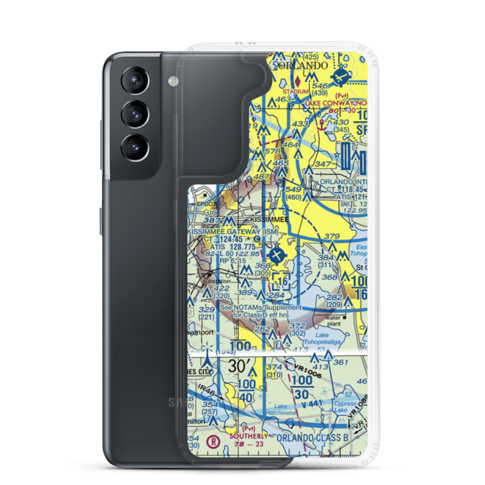 Kissimmee Gateway Airport (ISM) VFR Sectional Samsung Case Samsung Galaxy S21 model shown