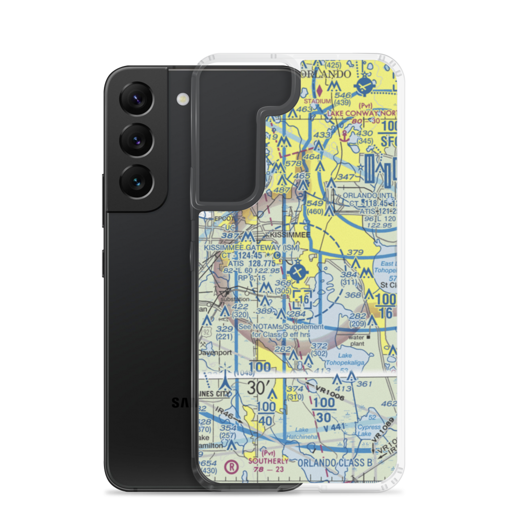 Kissimmee Gateway Airport (ISM) VFR Sectional Samsung Case Samsung Galaxy S22 model shown