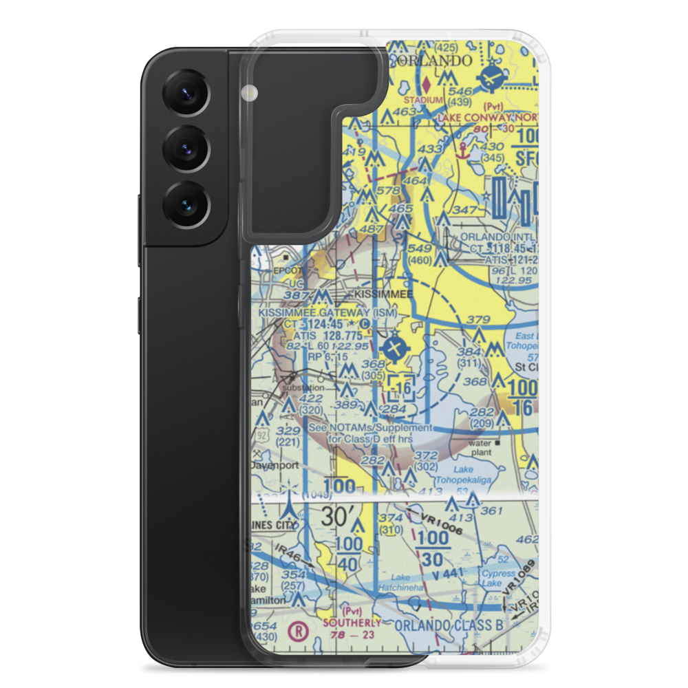 Kissimmee Gateway Airport (ISM) VFR Sectional Samsung Case Samsung Galaxy S22 Plus model shown