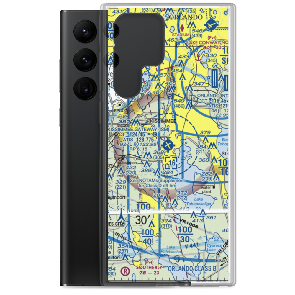 Kissimmee Gateway Airport (ISM) VFR Sectional Samsung Case Samsung Galaxy S22 Ultra model shown