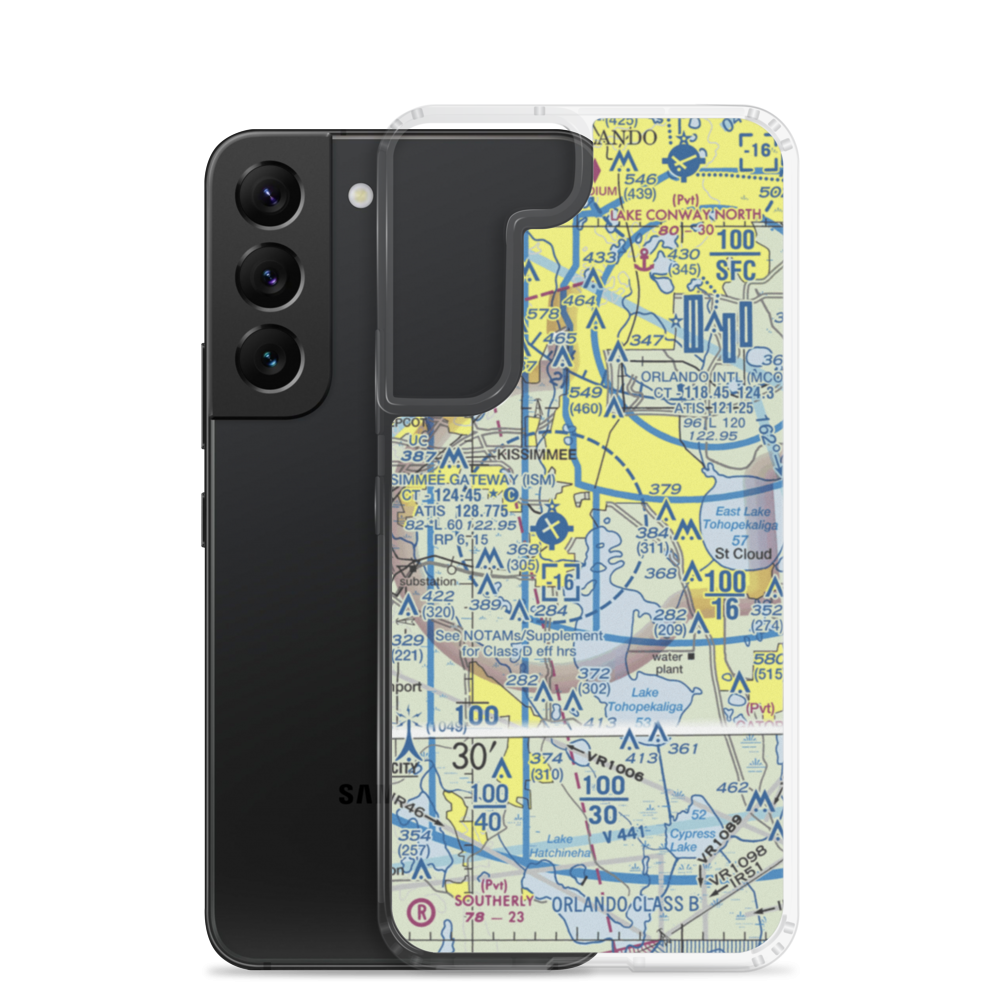 Kissimmee Seaplane Base (FA17) VFR Sectional Samsung Case Samsung Galaxy S22 model shown
