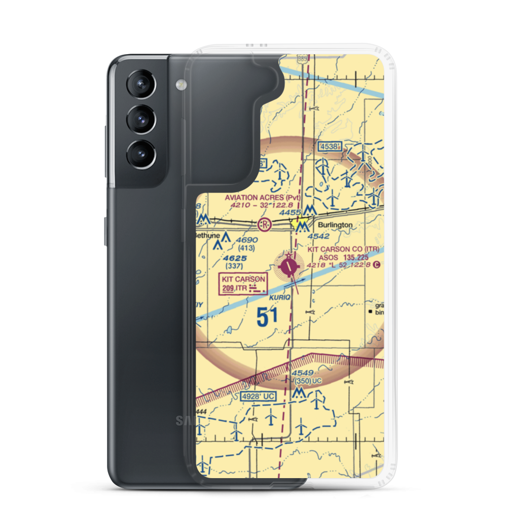 Kit Carson County Airport (ITR) VFR Sectional Samsung Case Samsung Galaxy S21 model shown