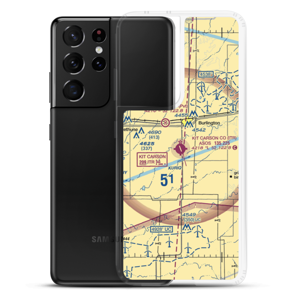 Kit Carson County Airport (ITR) VFR Sectional Samsung Case Samsung Galaxy S21 Ultra model shown