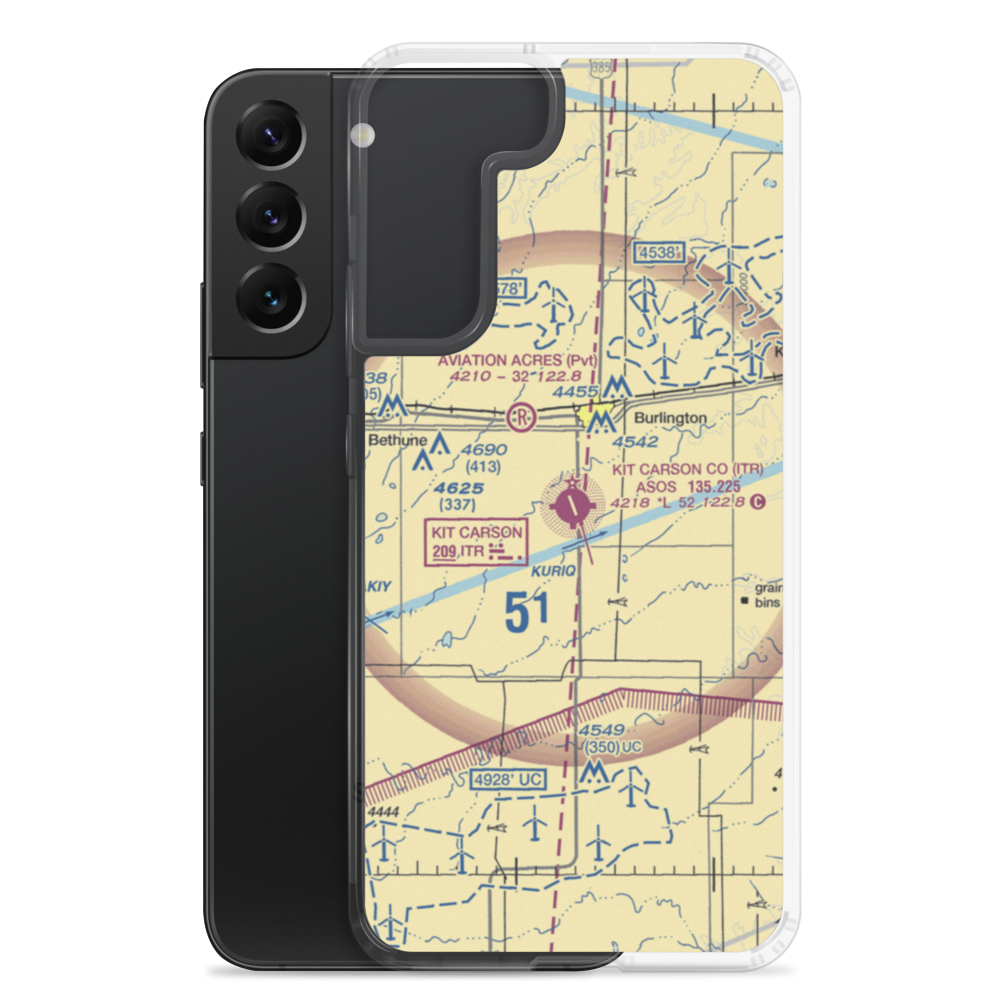 Kit Carson County Airport (ITR) VFR Sectional Samsung Case Samsung Galaxy S22 Plus model shown
