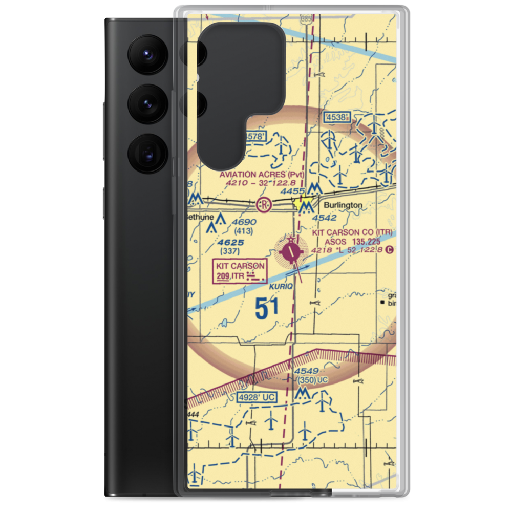 Kit Carson County Airport (ITR) VFR Sectional Samsung Case Samsung Galaxy S22 Ultra model shown