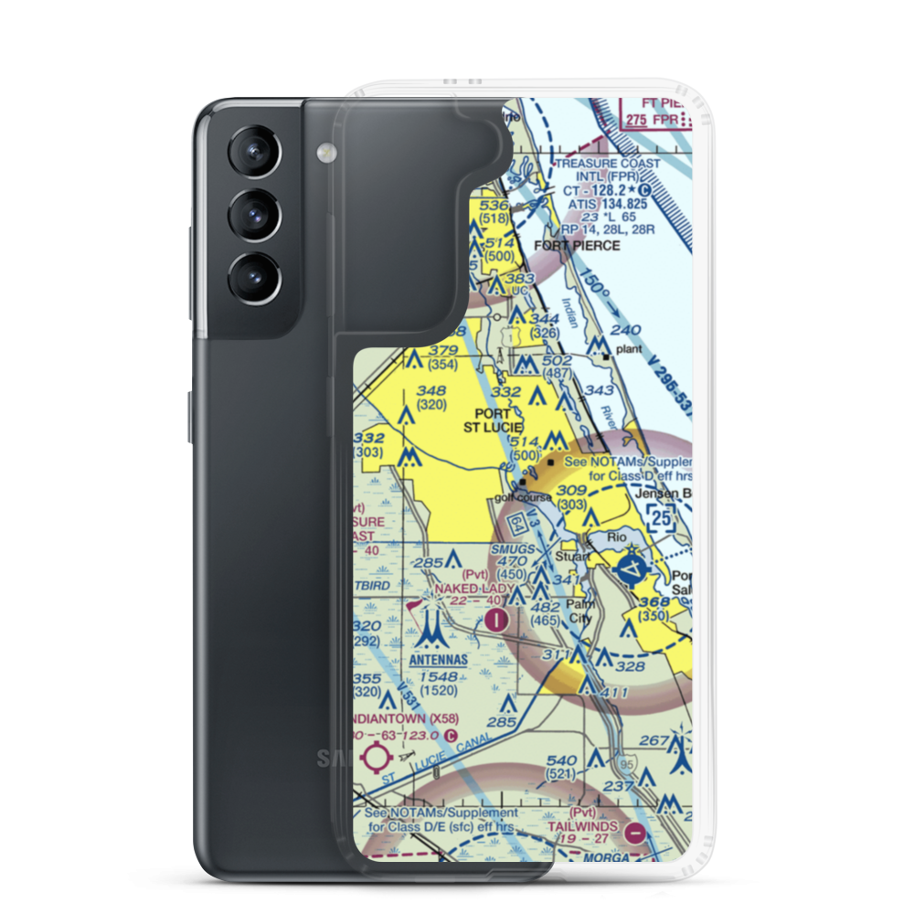 Kitching Cove Seaplane Base (FL26) VFR Sectional Samsung Case Samsung Galaxy S21 model shown