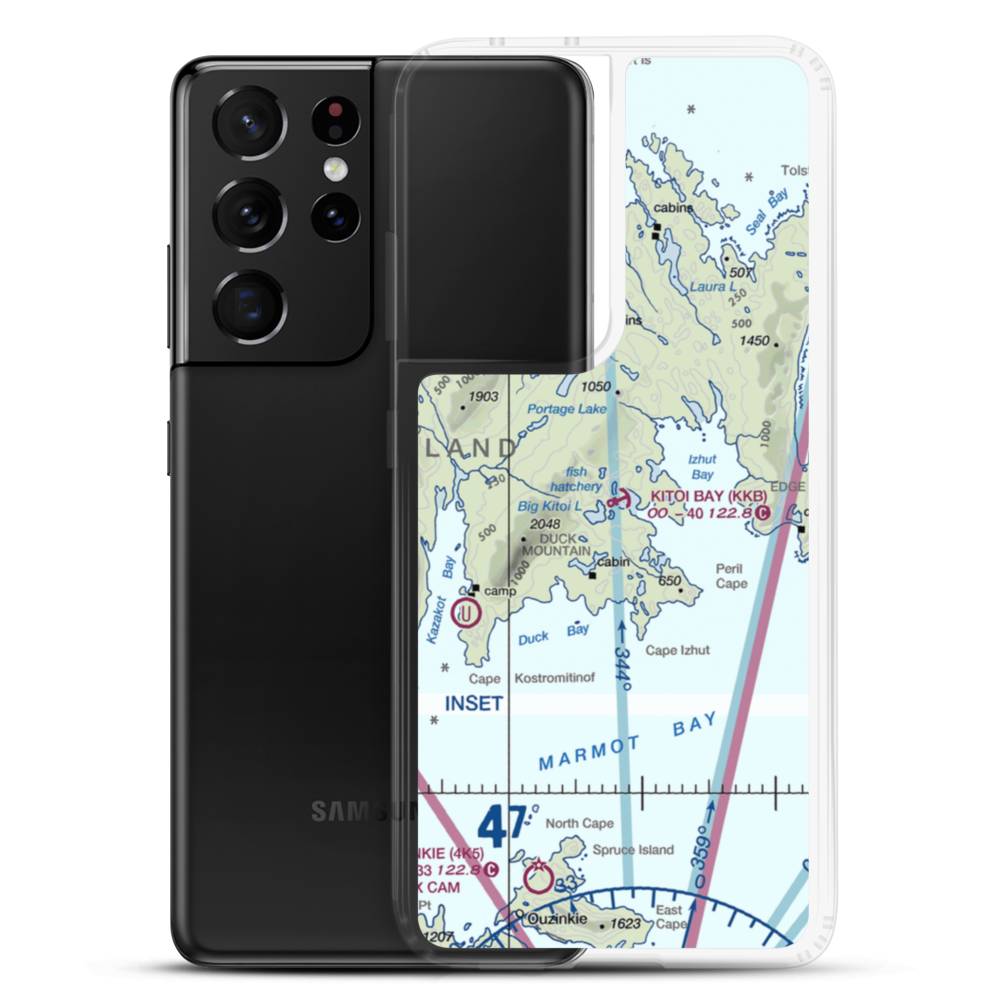 Kitoi Bay Seaplane Base (KKB) VFR Sectional Samsung Case Samsung Galaxy S21 Ultra model shown