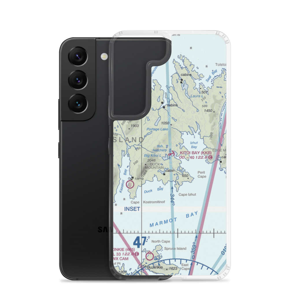 Kitoi Bay Seaplane Base (KKB) VFR Sectional Samsung Case Samsung Galaxy S22 model shown