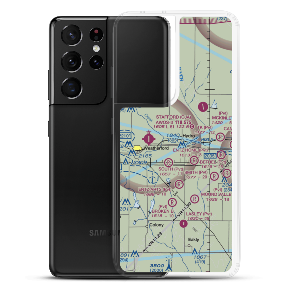 Kits Airport (5OK0) VFR Sectional Samsung Case Samsung Galaxy S21 Ultra model shown