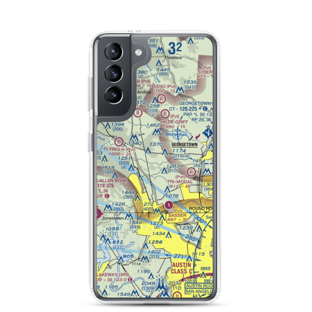 Kittie Hill Airport (77T) VFR Sectional Samsung Case Samsung Galaxy S21 model shown