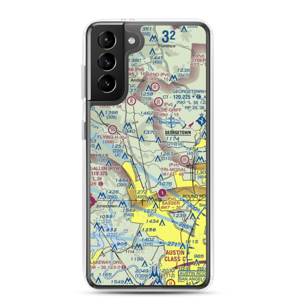 Kittie Hill Airport (77T) VFR Sectional Samsung Case Samsung Galaxy S21 Plus model shown