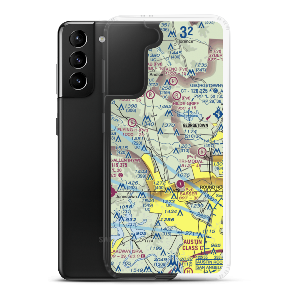 Kittie Hill Airport (77T) VFR Sectional Samsung Case Samsung Galaxy S21 Plus model shown