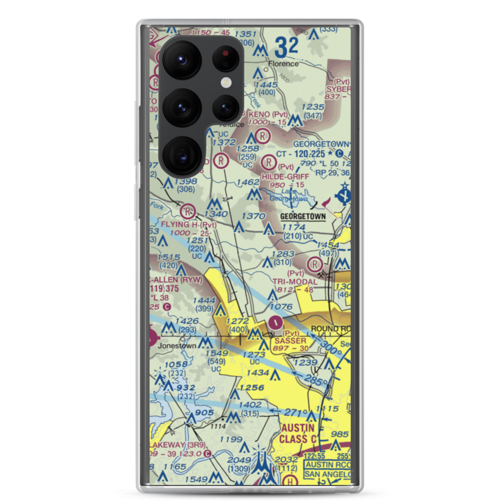 Kittie Hill Airport (77T) VFR Sectional Samsung Case Samsung Galaxy S22 Ultra model shown
