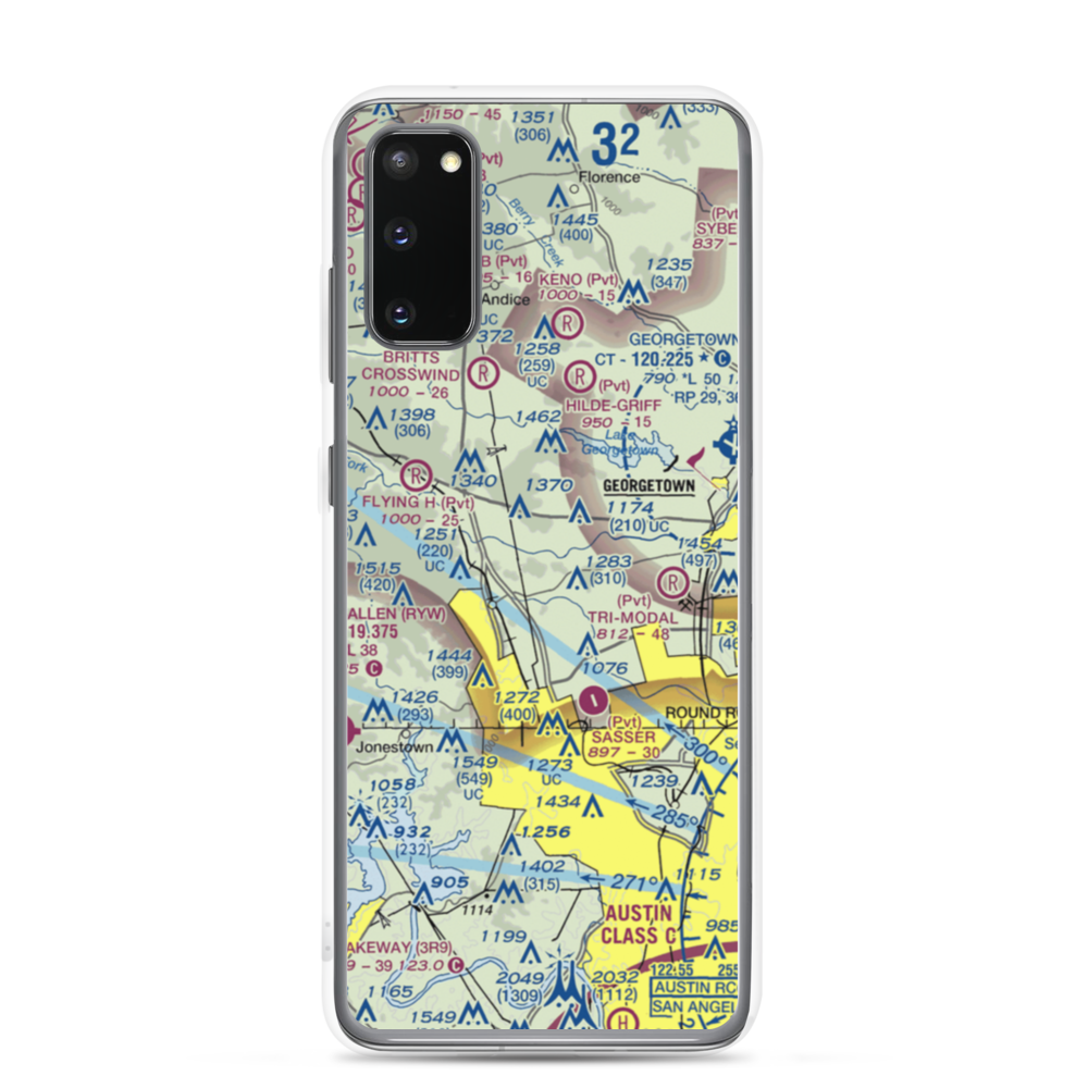 Kittie Hill Airport (77T) VFR Sectional Samsung Case Samsung Galaxy S20 model shown