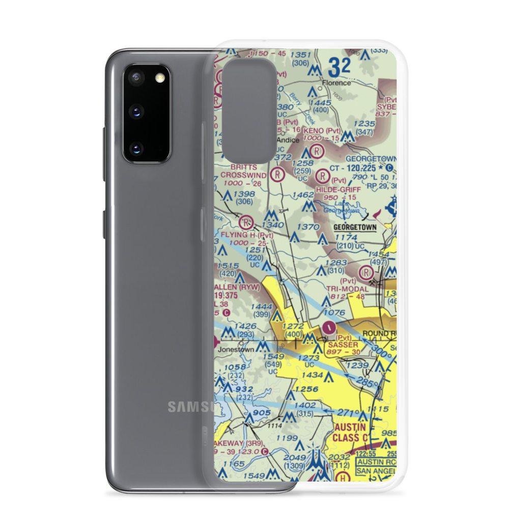 Kittie Hill Airport (77T) VFR Sectional Samsung Case Samsung Galaxy S20 model shown