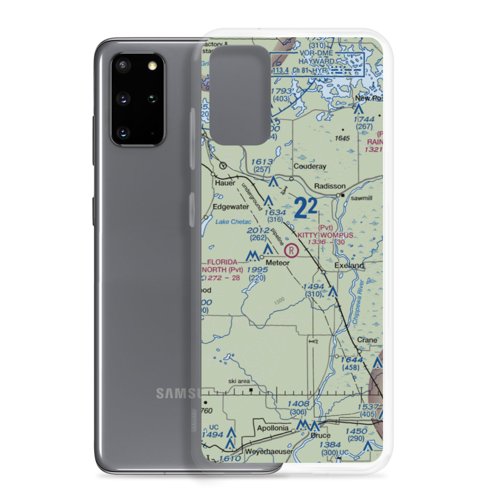 Kitty-Wompus Airport (26WI) VFR Sectional Samsung Case Samsung Galaxy S20 Plus model shown