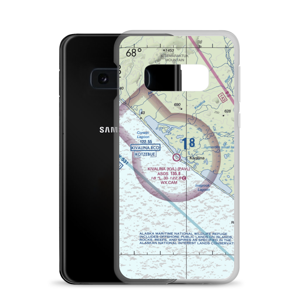 Kivalina Airport (KVL) VFR Sectional Samsung Case Samsung Galaxy S10e model shown
