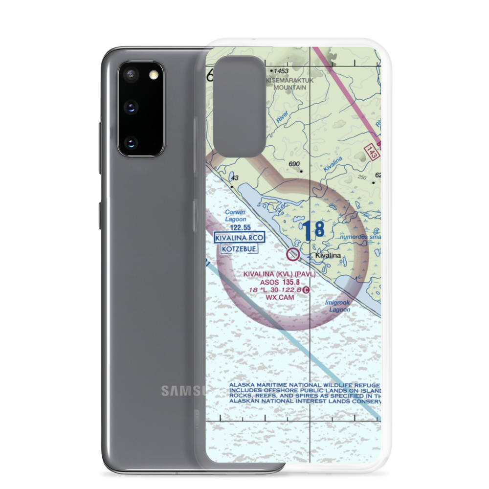 Kivalina Airport (KVL) VFR Sectional Samsung Case Samsung Galaxy S20 model shown