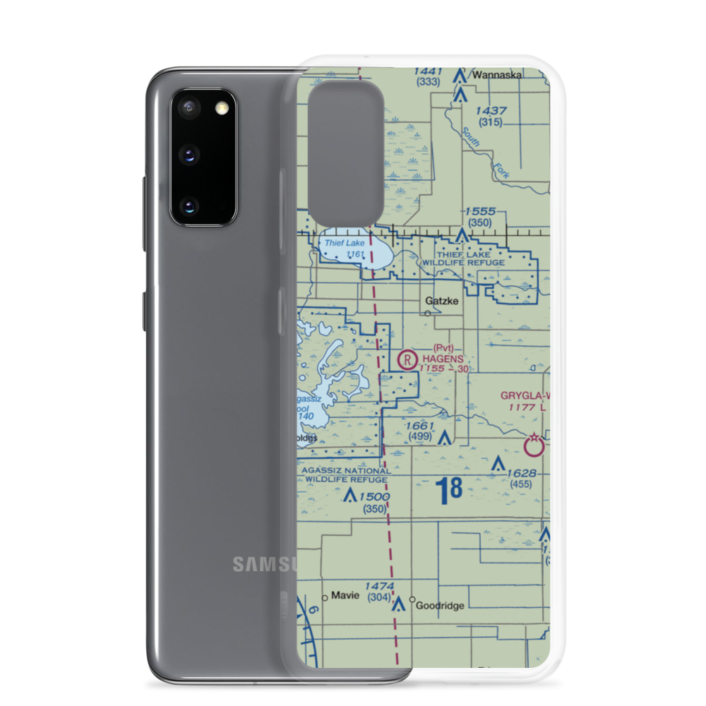 Klamar Field (77MN) VFR Sectional Samsung Case Samsung Galaxy S20 model shown