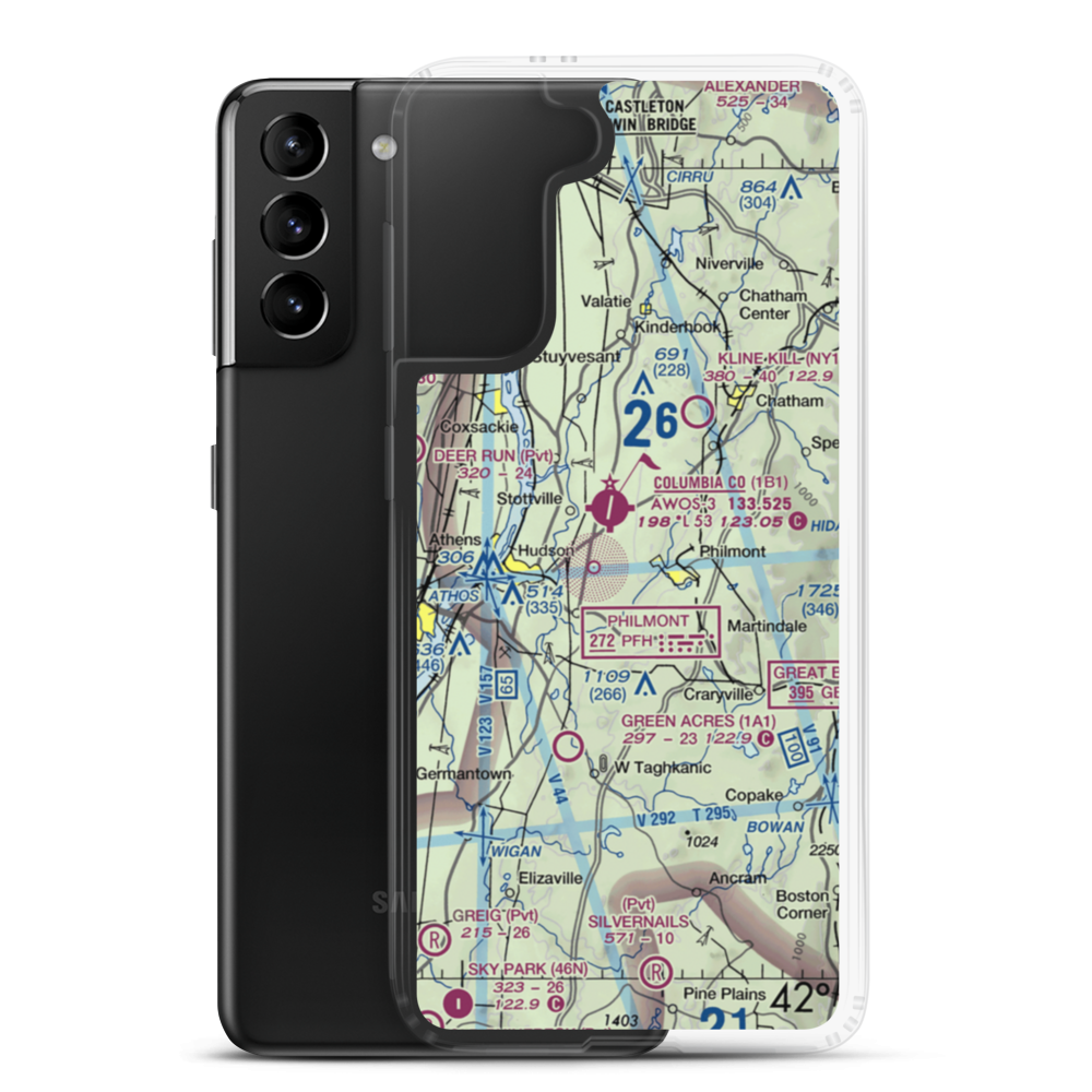 Klaverack Airport (04NY) VFR Sectional Samsung Case Samsung Galaxy S21 Plus model shown