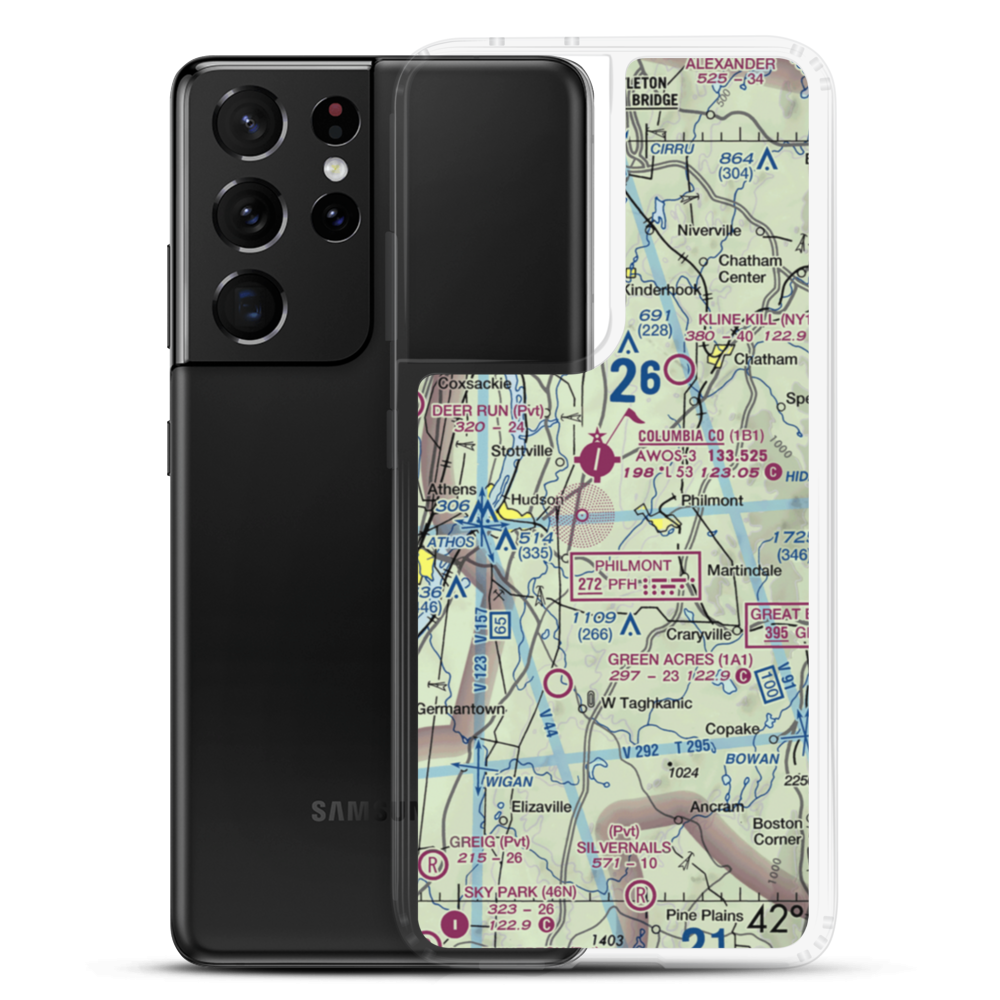 Klaverack Airport (04NY) VFR Sectional Samsung Case Samsung Galaxy S21 Ultra model shown