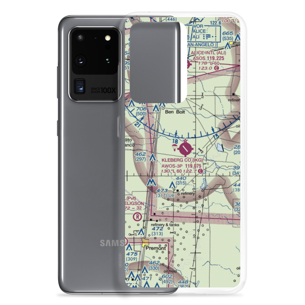 Kleberg County Airport (IKG) VFR Sectional Samsung Case Samsung Galaxy S20 Ultra model shown