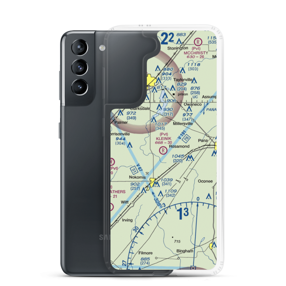 Kleinik RLA Airport (6IL7) VFR Sectional Samsung Case Samsung Galaxy S21 model shown