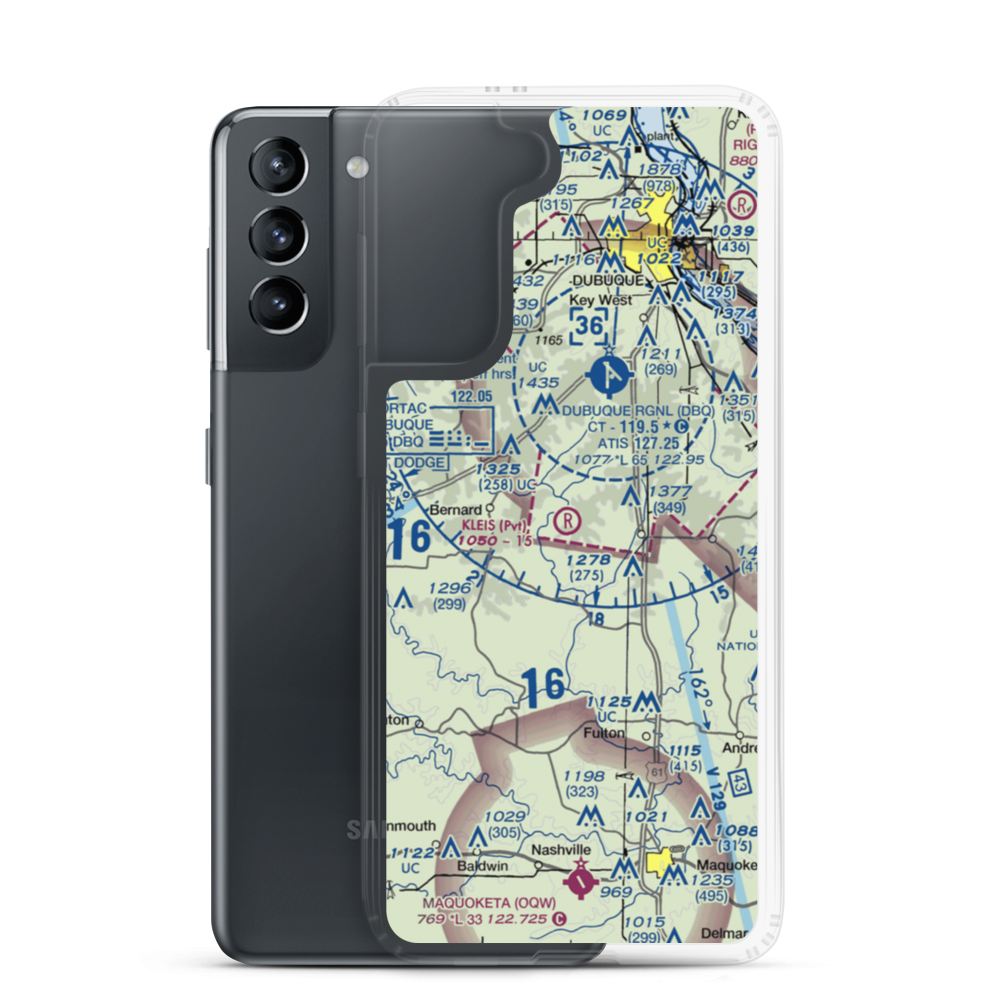Kleis Airport (IA30) VFR Sectional Samsung Case Samsung Galaxy S21 model shown