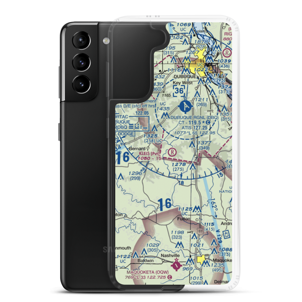 Kleis Airport (IA30) VFR Sectional Samsung Case Samsung Galaxy S21 Plus model shown