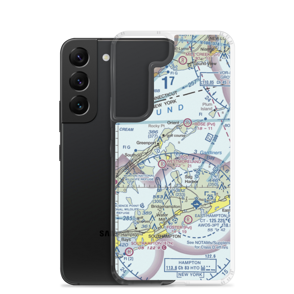 Klenawicus Airfield (NY03) VFR Sectional Samsung Case Samsung Galaxy S22 model shown