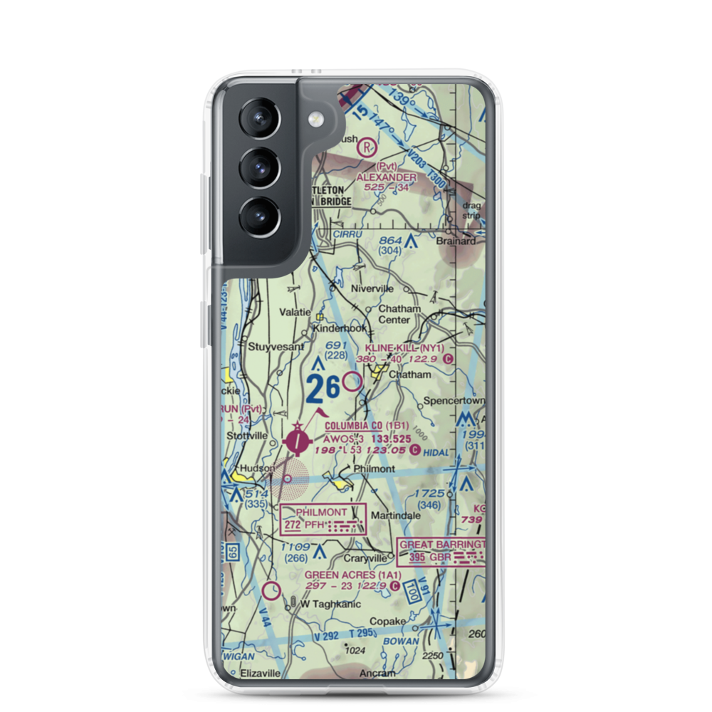 Kline Kill Airport (NY1) VFR Sectional Samsung Case Samsung Galaxy S21 model shown