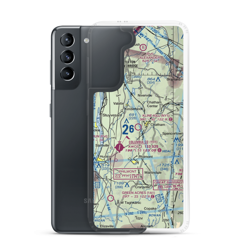 Kline Kill Airport (NY1) VFR Sectional Samsung Case Samsung Galaxy S21 model shown