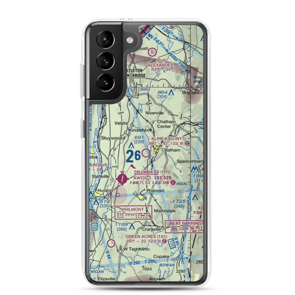 Kline Kill Airport (NY1) VFR Sectional Samsung Case Samsung Galaxy S21 Plus model shown
