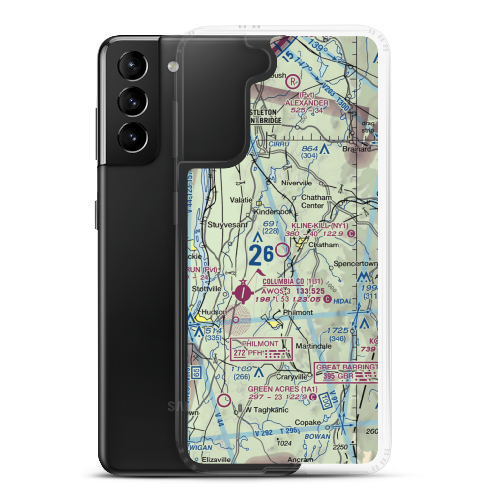 Kline Kill Airport (NY1) VFR Sectional Samsung Case Samsung Galaxy S21 Plus model shown