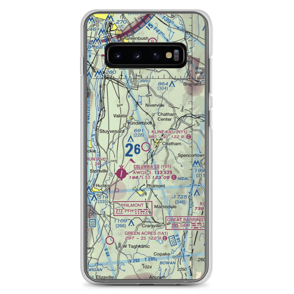 Kline Kill Airport (NY1) VFR Sectional Samsung Case Samsung Galaxy S10+ model shown