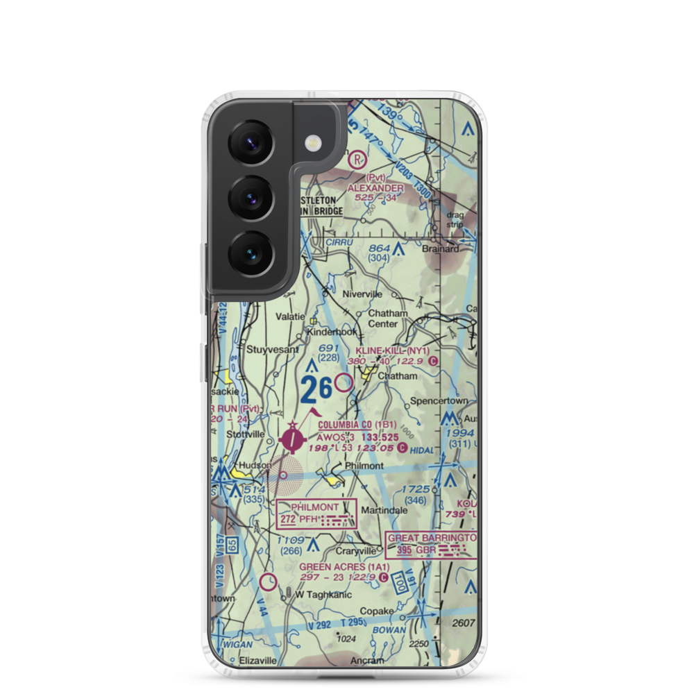 Kline Kill Airport (NY1) VFR Sectional Samsung Case Samsung Galaxy S22 model shown