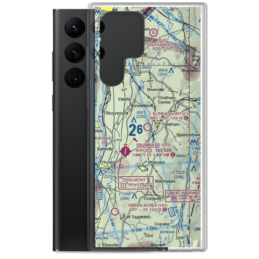 Kline Kill Airport (NY1) VFR Sectional Samsung Case Samsung Galaxy S22 Ultra model shown