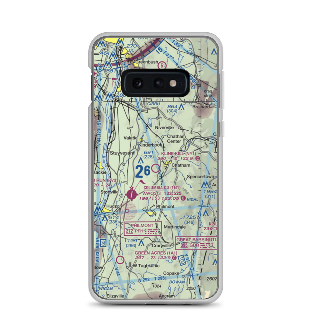 Kline Kill Airport (NY1) VFR Sectional Samsung Case Samsung Galaxy S10e model shown