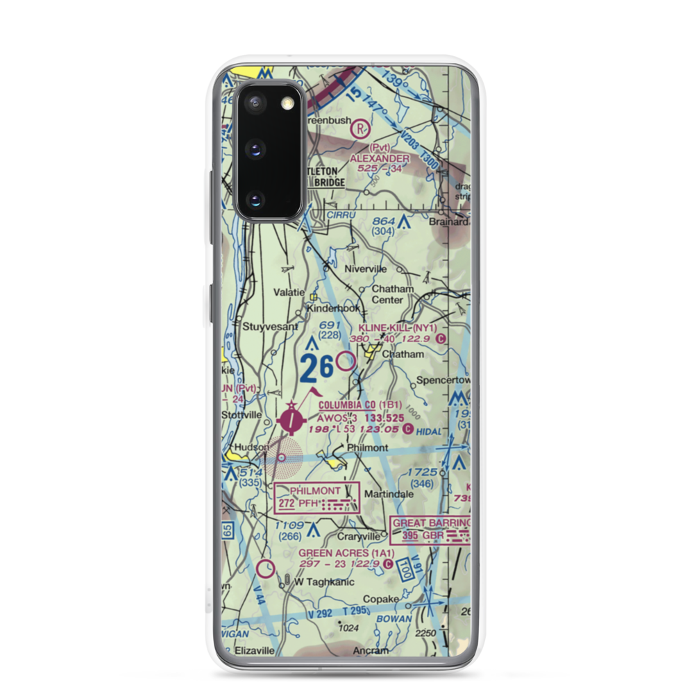 Kline Kill Airport (NY1) VFR Sectional Samsung Case Samsung Galaxy S20 model shown