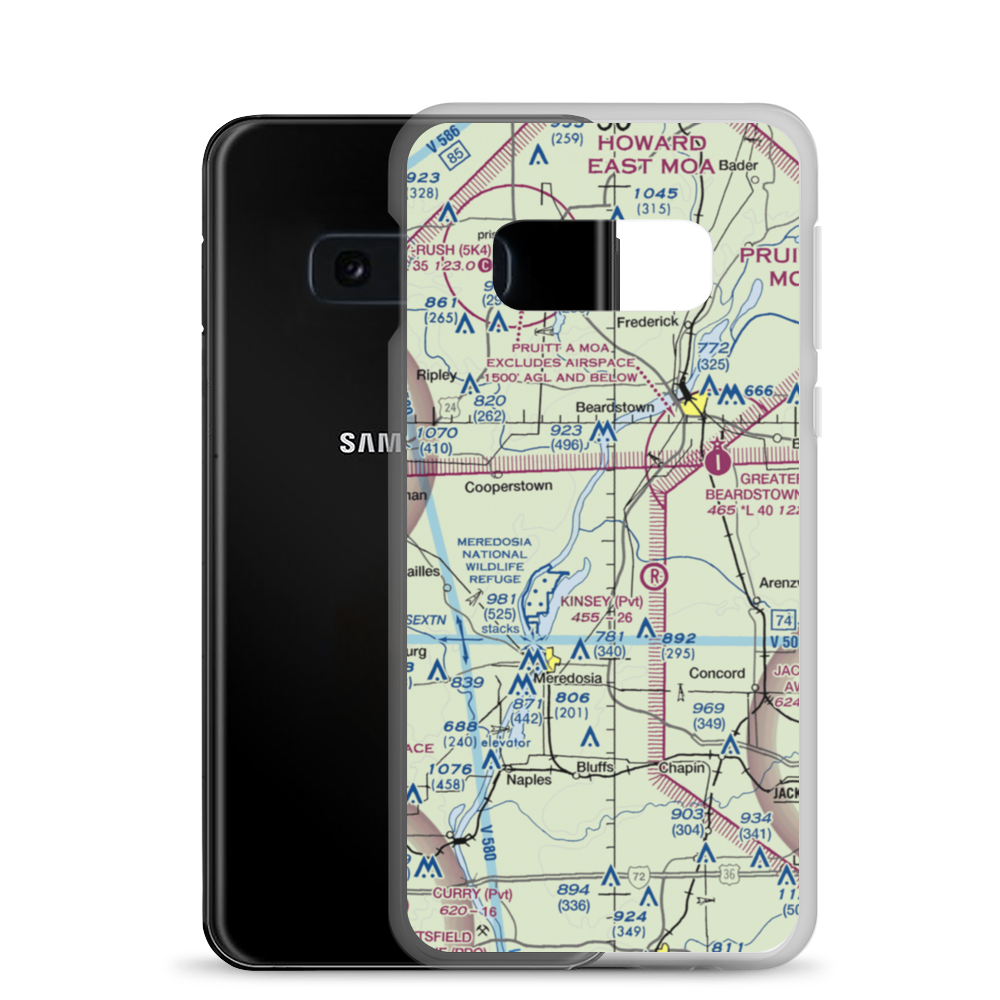 Kloker Airport (IS69) VFR Sectional Samsung Case Samsung Galaxy S10e model shown