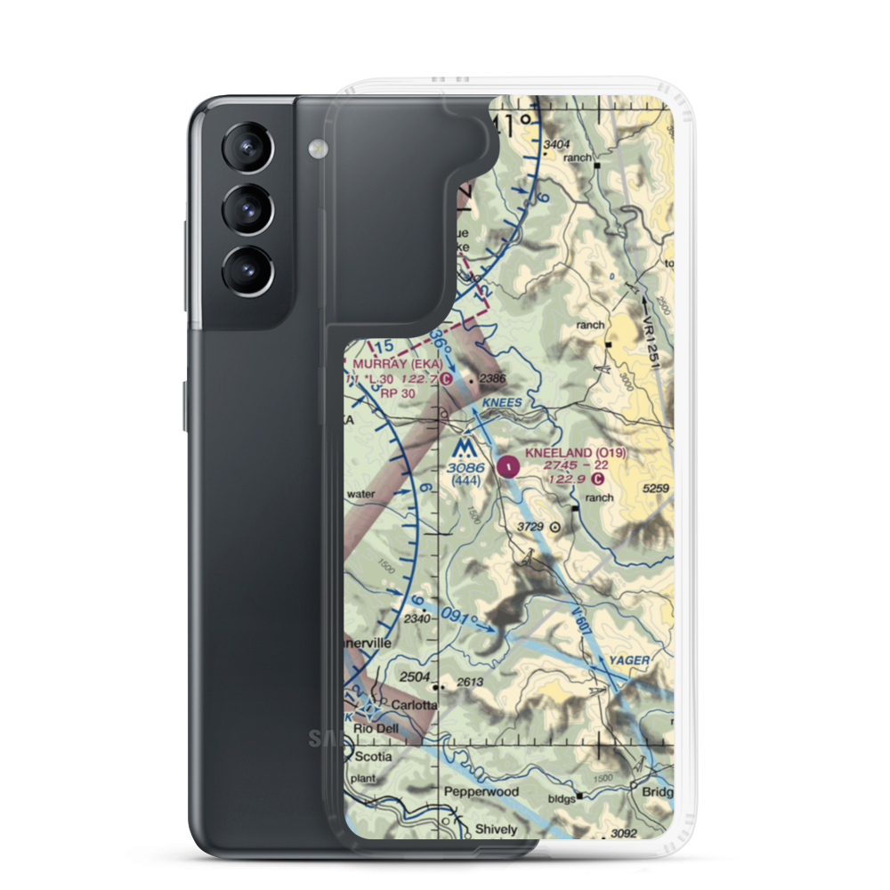 Kneeland Airport (O19) VFR Sectional Samsung Case Samsung Galaxy S21 model shown
