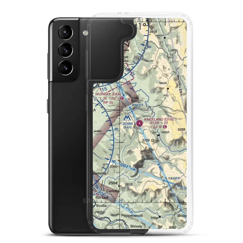 Kneeland Airport (O19) VFR Sectional Samsung Case Samsung Galaxy S21 Plus model shown