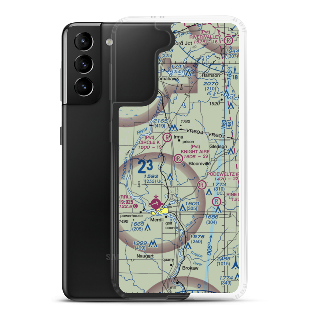 Knight Aire Airport (92WI) VFR Sectional Samsung Case Samsung Galaxy S21 Plus model shown