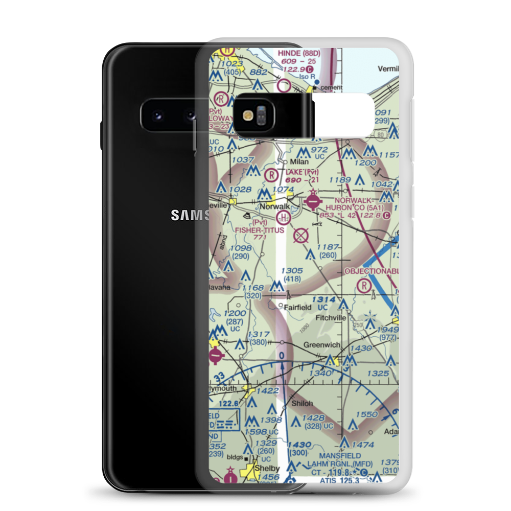 Knight Airport (1OI7) VFR Sectional Samsung Case Samsung Galaxy S10 model shown