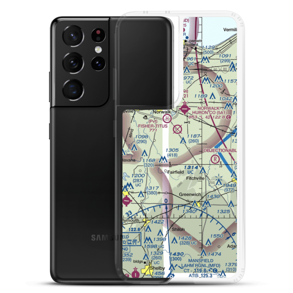 Knight Airport (1OI7) VFR Sectional Samsung Case Samsung Galaxy S21 Ultra model shown